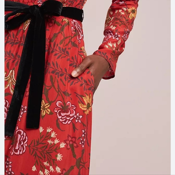 LAIA Roberta Red Floral Maxi Dress Anthropologie - Picture 11 of 11